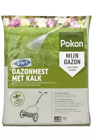 POKON Gazonmest+kalk 3-in-1 125m2
